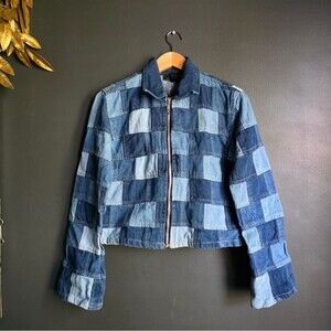 Rare Vintage Patchwork Denim Jacket ASO Dawn Summers BtVS Y2K Buffy Crop Sz M